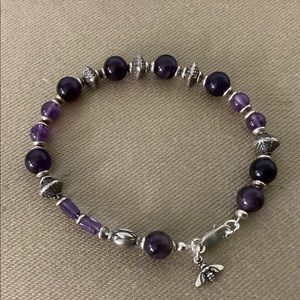 Amethyst and Bali sterling silver Bracelet